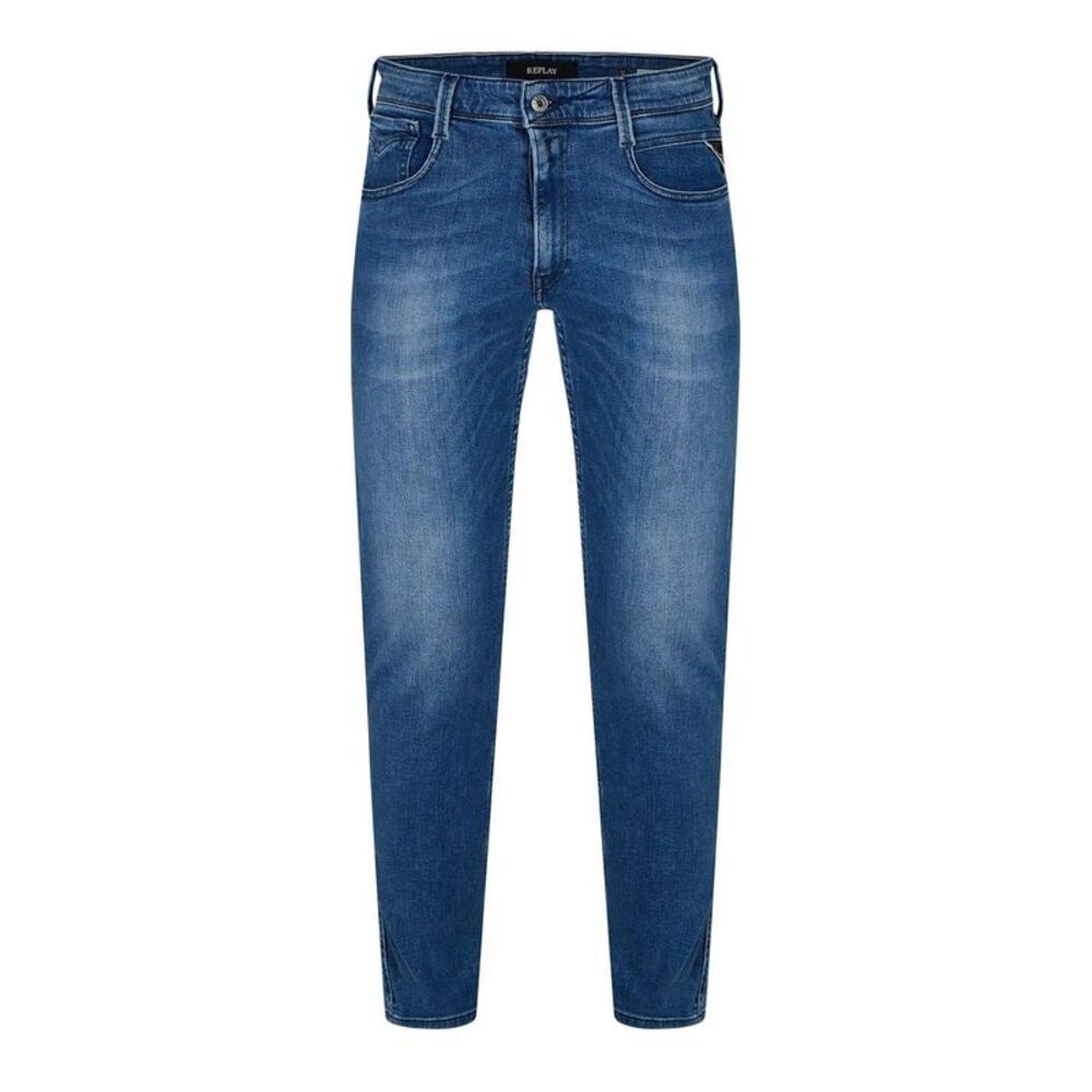 Replay Mens Anbass Cotton Blend Slim Jeans / Medium Blue